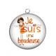 Pendentif Cabochon Argent - je suis une boudeuse