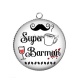 Pendentif Cabochon Argent - super barman