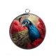 Pendentif Cabochon Argent - paon
