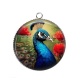 Pendentif Cabochon Argent - paon