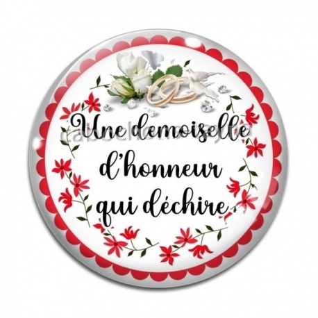 Cabochon Verre - une demoiselle d'honneur qui déchire