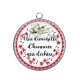 Pendentif Cabochon Argent - une demoiselle d'honneur qui déchire