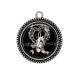 Pendentif Cabochon Argent - oiseau mariage