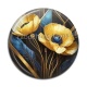 Cabochon Résine - coquelicot bleu et or