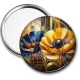 Miroir de poche - coquelicot bleu et or