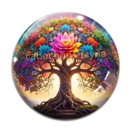 Cabochon Verre - arbre de vie