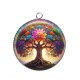 Pendentif Cabochon Argent - arbre de vie