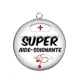 Pendentif Cabochon Argent - super aide soignante