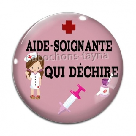 Cabochon Verre - aide soignante qui déchire