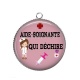 Pendentif Cabochon Argent - aide soignante qui déchire
