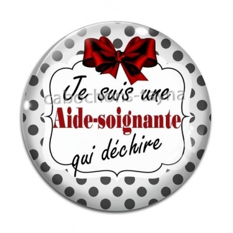 Cabochon Verre - aide soignante qui déchire