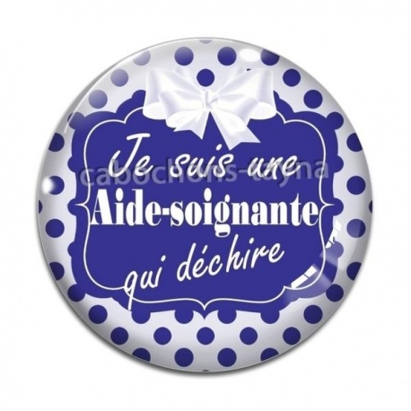 Cabochon Verre - aide soignante qui déchire