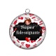Pendentif Cabochon Argent - super aide soignante