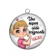 Pendentif Cabochon Argent - une super aide soignante