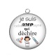 Pendentif Cabochon Argent - je suis une amp