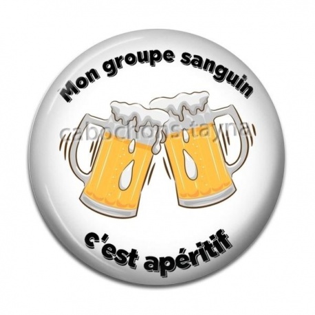 Cabochon Résine - mon groupe sanguin c'est apéritif