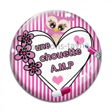Cabochon Verre - une chouette AMP