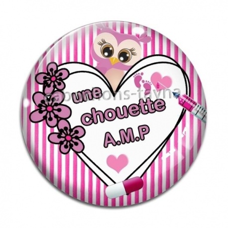 Cabochon Verre - une chouette AMP