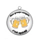 Pendentif Cabochon Argent - mon groupe sanguin c'est apéritif