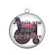 Pendentif Cabochon Argent - je suis une AMP qui déchire