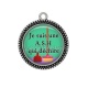 Pendentif Cabochon Argent - je suis une ASH qui déchire