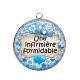 Pendentif Cabochon Argent - une infirmière formidable