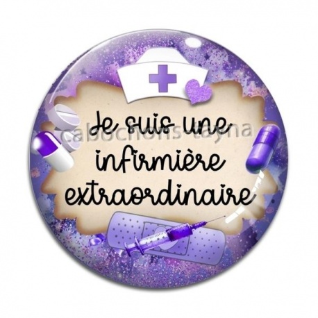 Cabochon Verre - je suis une infirmière extraordinaire