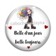 Cabochon Verre - belle d'un jour, belle toujours