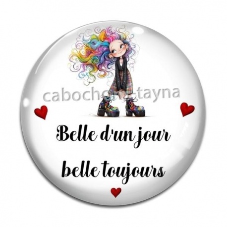 Cabochon Verre - belle d'un jour, belle toujours