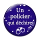 Cabochon Verre - un policier qui déchire