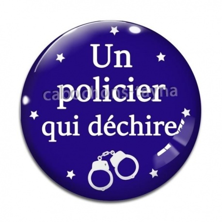 Cabochon Verre - un policier qui déchire