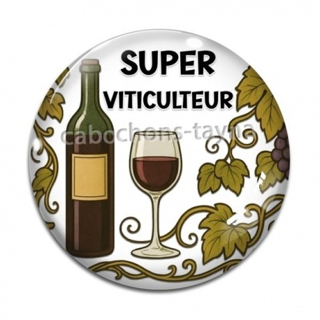 Cabochon Verre - super viticulteur