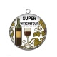 Pendentif Cabochon Argent - super viticulteur