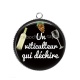Pendentif Cabochon Argent - un viticulteur qui déchire