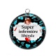 Pendentif Cabochon Argent - une super infirmière libérale