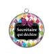 Pendentif Cabochon Argent - secrétaire qui déchire