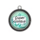 Pendentif Cabochon Argent - super collègue