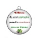 Pendentif Cabochon Argent - je serai végétarien quand le saucisson sera un légume