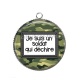 Pendentif Cabochon Argent - je suis un soldat qui déchire