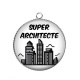 Pendentif Cabochon Argent - super architecte