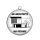 Pendentif Cabochon Argent - un architecte qui déchire