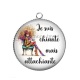 Pendentif Cabochon Argent - je suis chiante mais attachiante