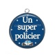Pendentif Cabochon Argent - un super policier