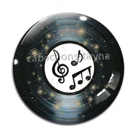 Cabochon Verre - disque musique
