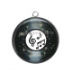 Pendentif Cabochon Argent - disque musique