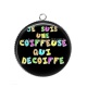 Pendentif Cabochon Argent - je suis une coiffeuse qui decoiffe