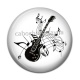 Cabochon Résine - guitare note musique