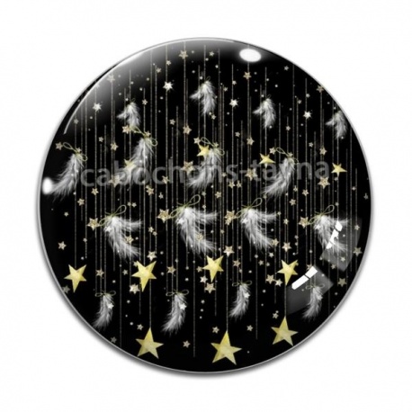 Cabochon Verre - plume