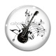 Cabochon Verre - guitare note musique
