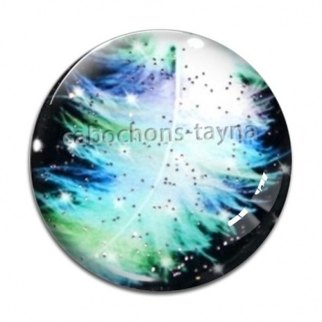 Cabochon Verre - plume